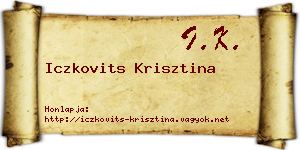 Iczkovits Krisztina névjegykártya