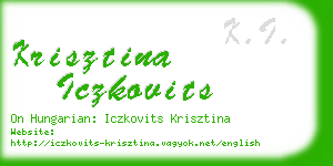 krisztina iczkovits business card